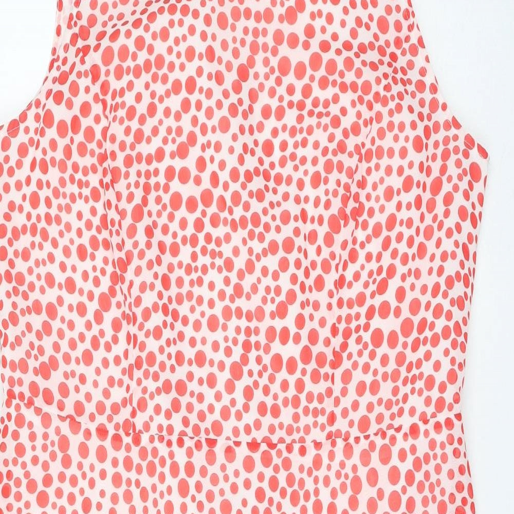 Body Flirt Womens Red Polka Dot Polyester Fit & Flare Size 18 Round Neck Zip