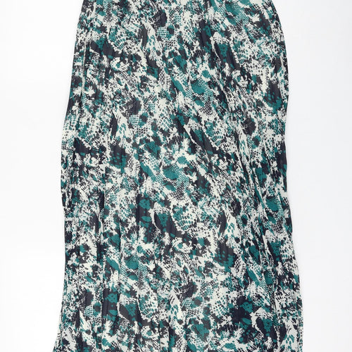 Marks and Spencer Womens Multicoloured Geometric Polyester Pleated Skirt Size 8