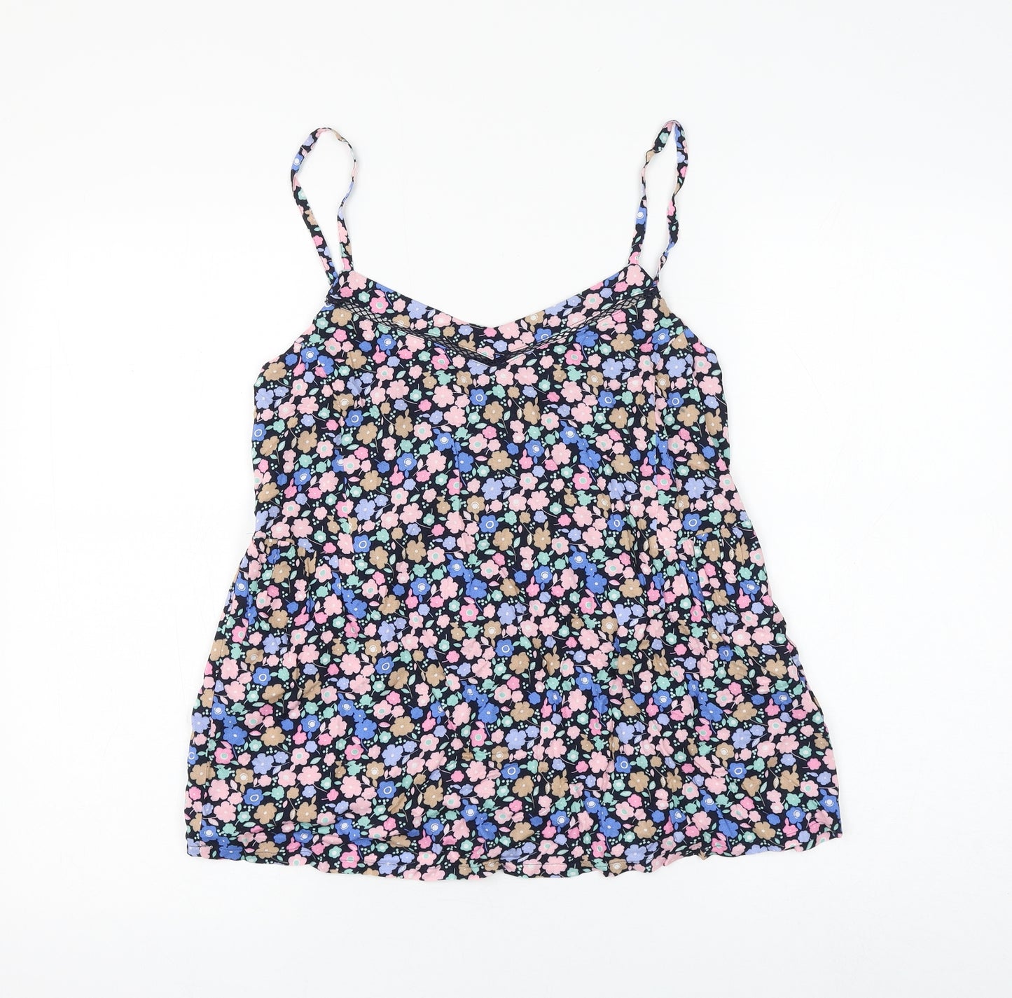 Marks and Spencer Womens Multicoloured Floral Viscose Camisole Tank Size 8 V-Neck