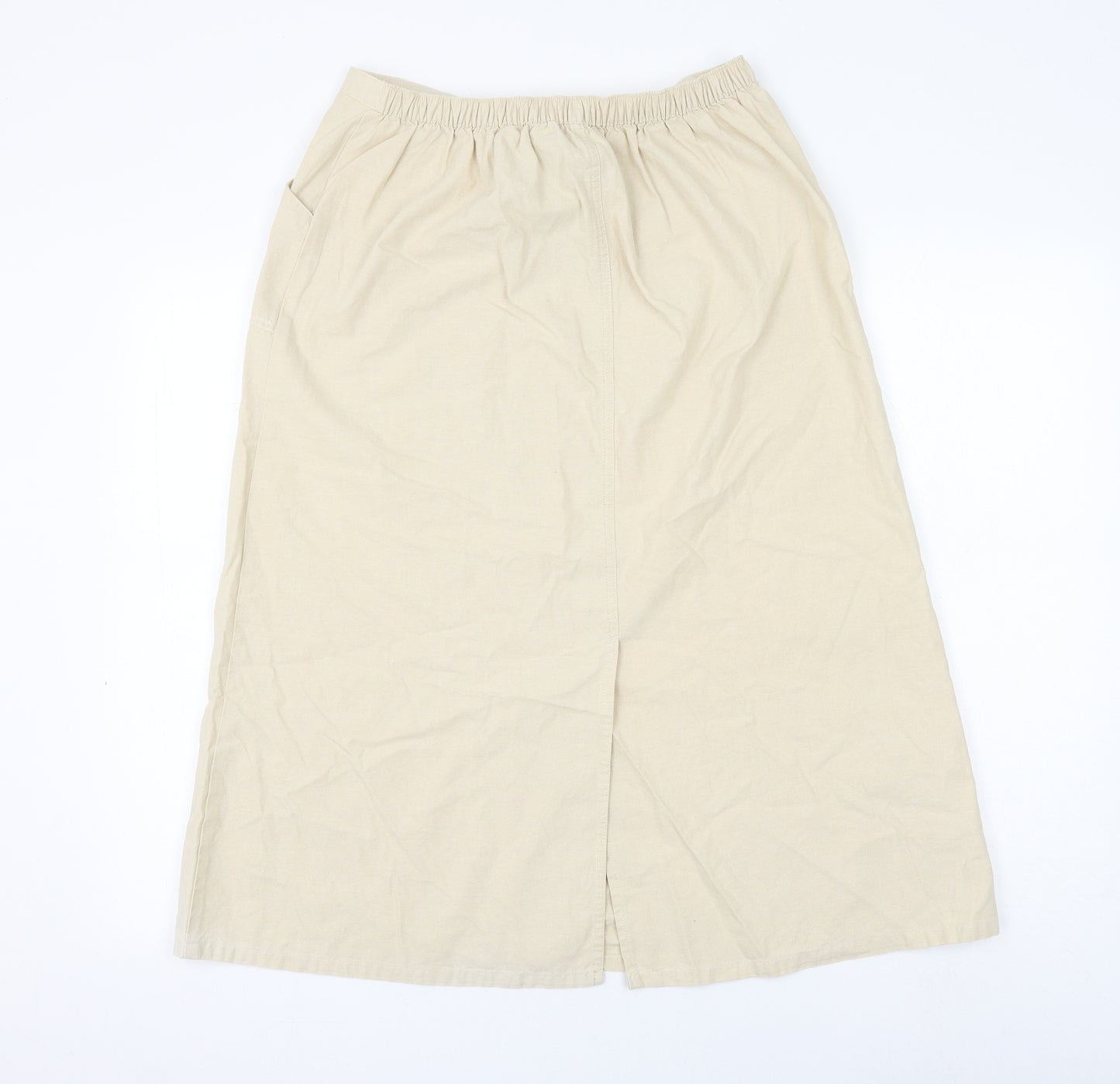 EWM Womens Beige Cotton A-Line Skirt Size 12 Drawstring