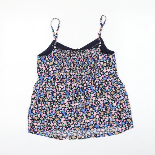 Marks and Spencer Womens Multicoloured Floral Viscose Basic Tank Size 8 V-Neck