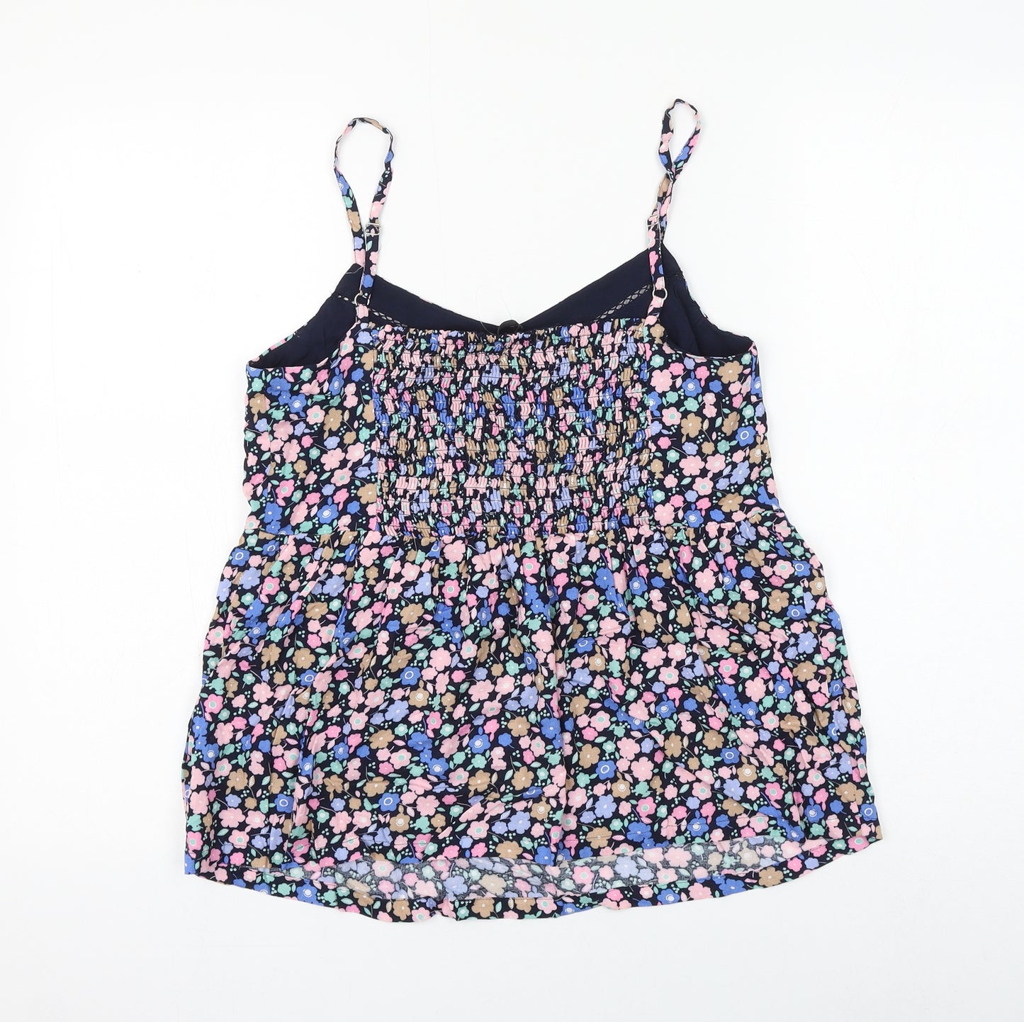 Marks and Spencer Womens Multicoloured Floral Viscose Basic Tank Size 8 V-Neck
