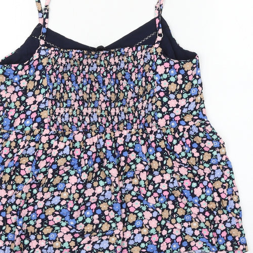 Marks and Spencer Womens Multicoloured Floral Viscose Basic Tank Size 8 V-Neck