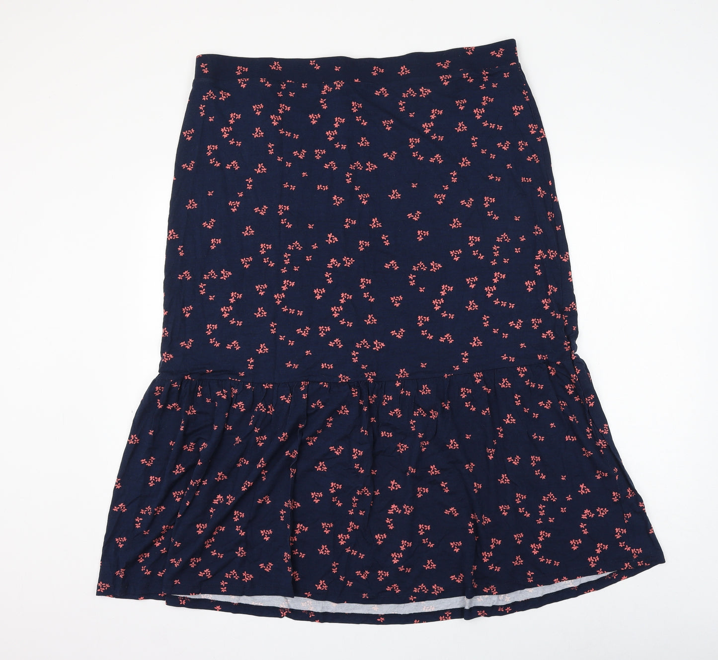 Marks and Spencer Womens Blue Floral Viscose Flare Skirt Size 18