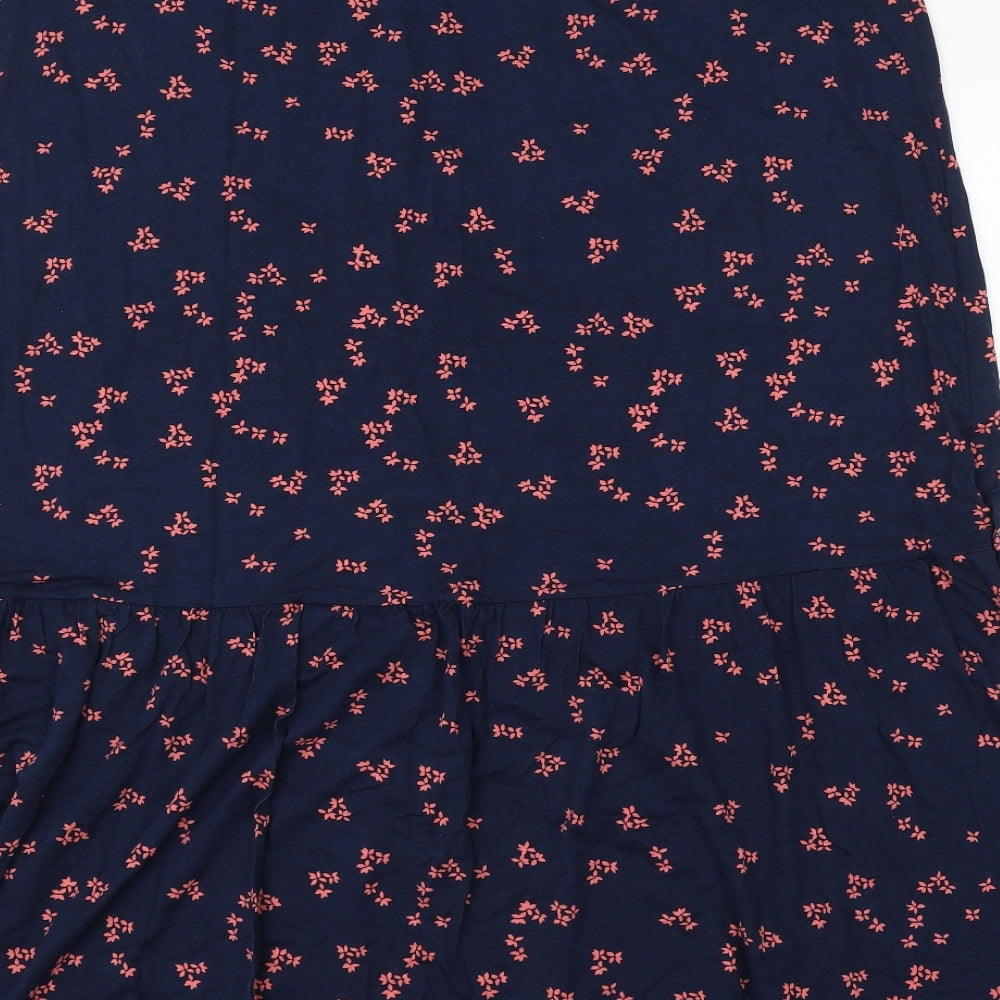 Marks and Spencer Womens Blue Floral Viscose Flare Skirt Size 18