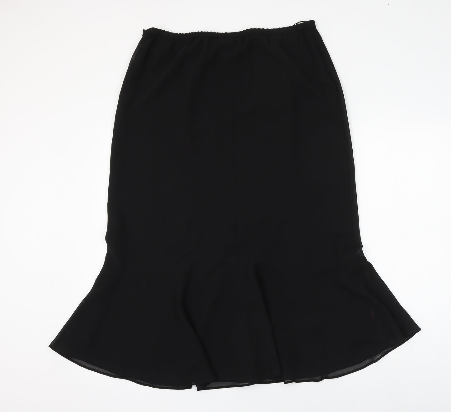 Jaques Vert Womens Black Polyester Flare Skirt Size 16 Zip - Flower