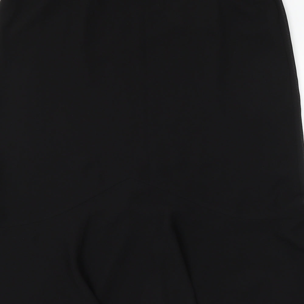 Jaques Vert Womens Black Polyester Flare Skirt Size 16 Zip - Flower