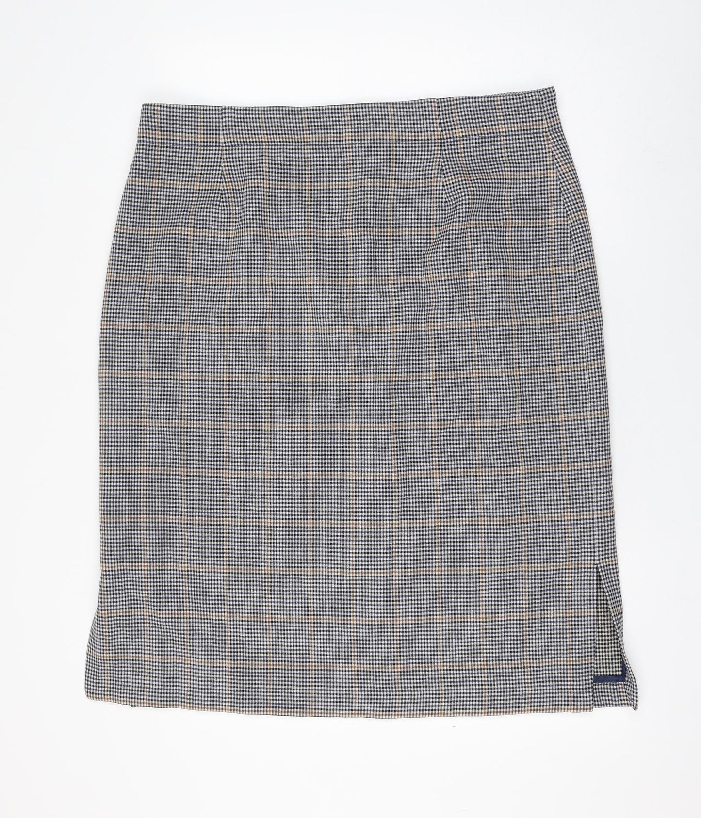 Marks and Spencer Womens Multicoloured Check Polyester Straight & Pencil Skirt Size 20 Zip