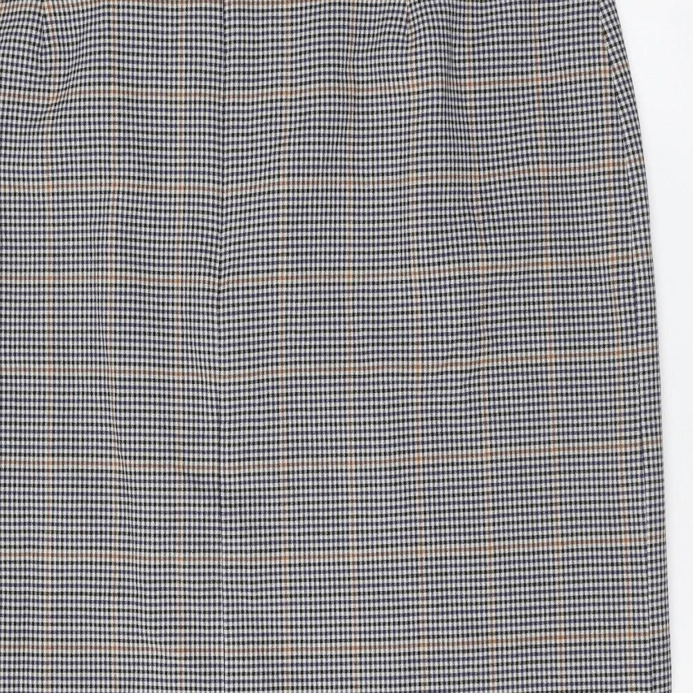 Marks and Spencer Womens Multicoloured Check Polyester Straight & Pencil Skirt Size 20 Zip