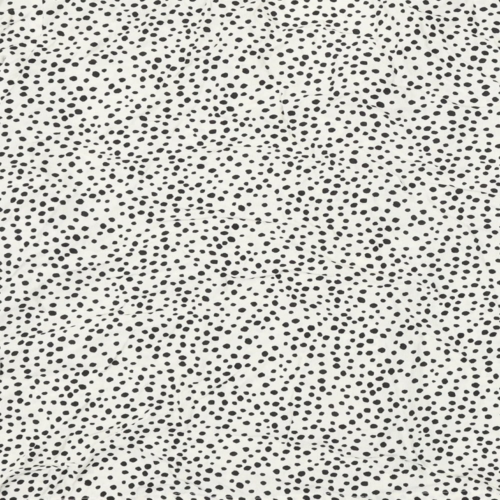 Marks and Spencer Womens White Polka Dot Viscose Basic Blouse Size 24 V-Neck