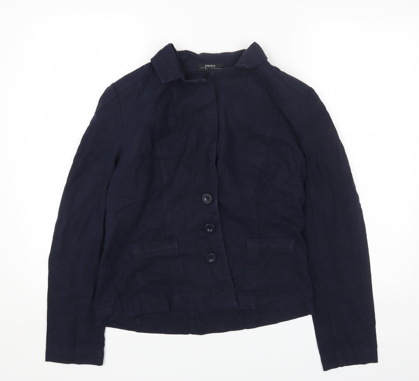Papaya Womens Blue Jacket Size 10 Button