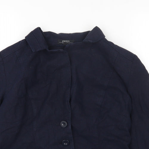 Papaya Womens Blue Jacket Size 10 Button