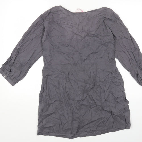 Glamorosa Womens Grey Cotton Basic T-Shirt Size 14 Square Neck
