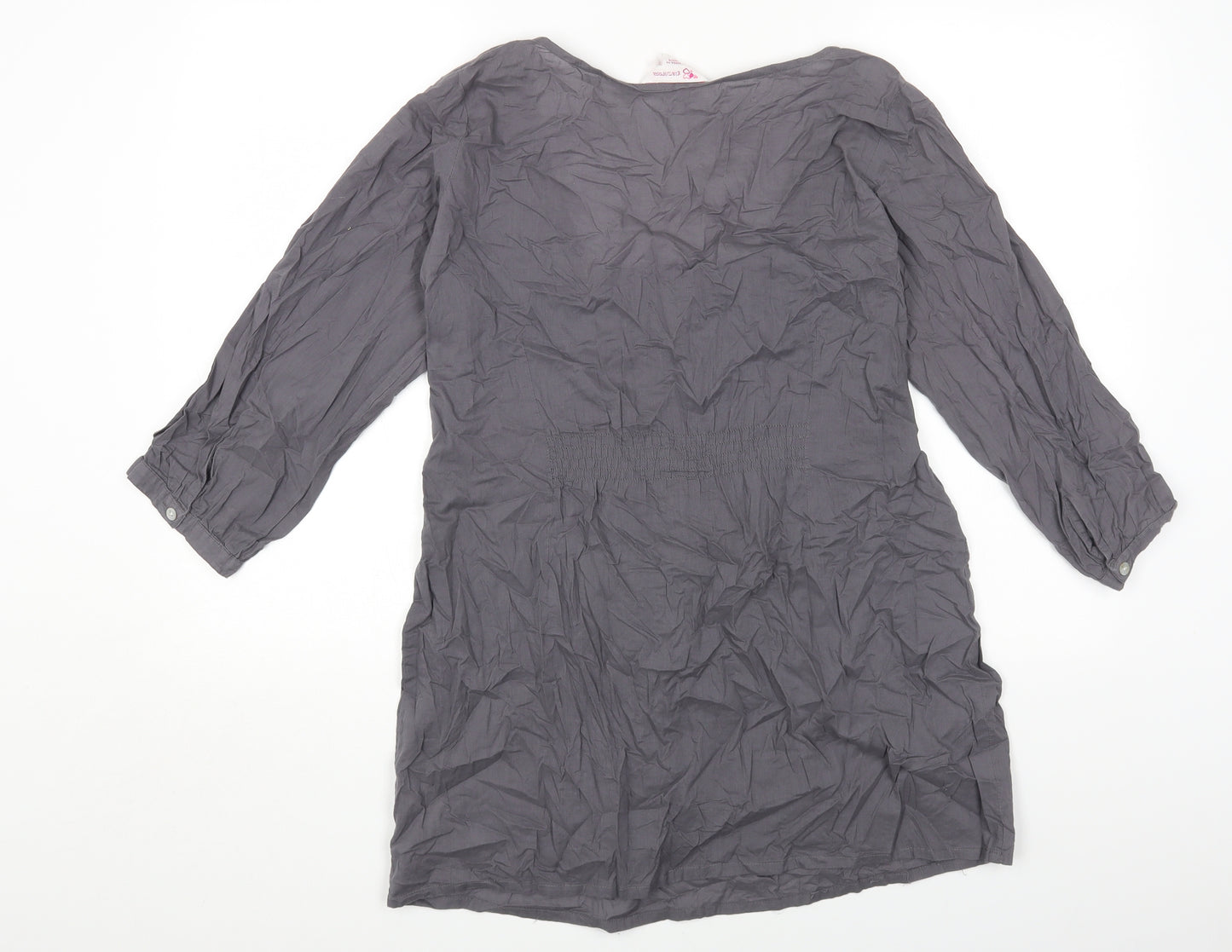 Glamorosa Womens Grey Cotton Basic T-Shirt Size 14 Square Neck