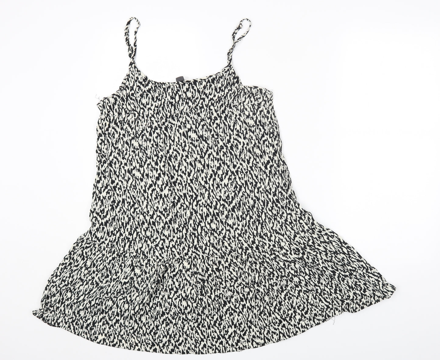 Primark Womens White Geometric Polyester A-Line Size 16 Scoop Neck Pullover