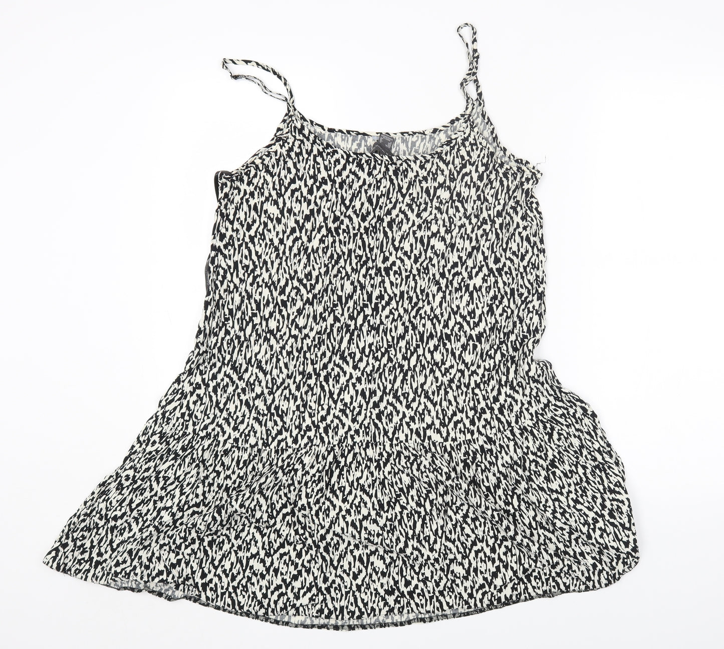 Primark Womens White Geometric Polyester A-Line Size 16 Scoop Neck Pullover