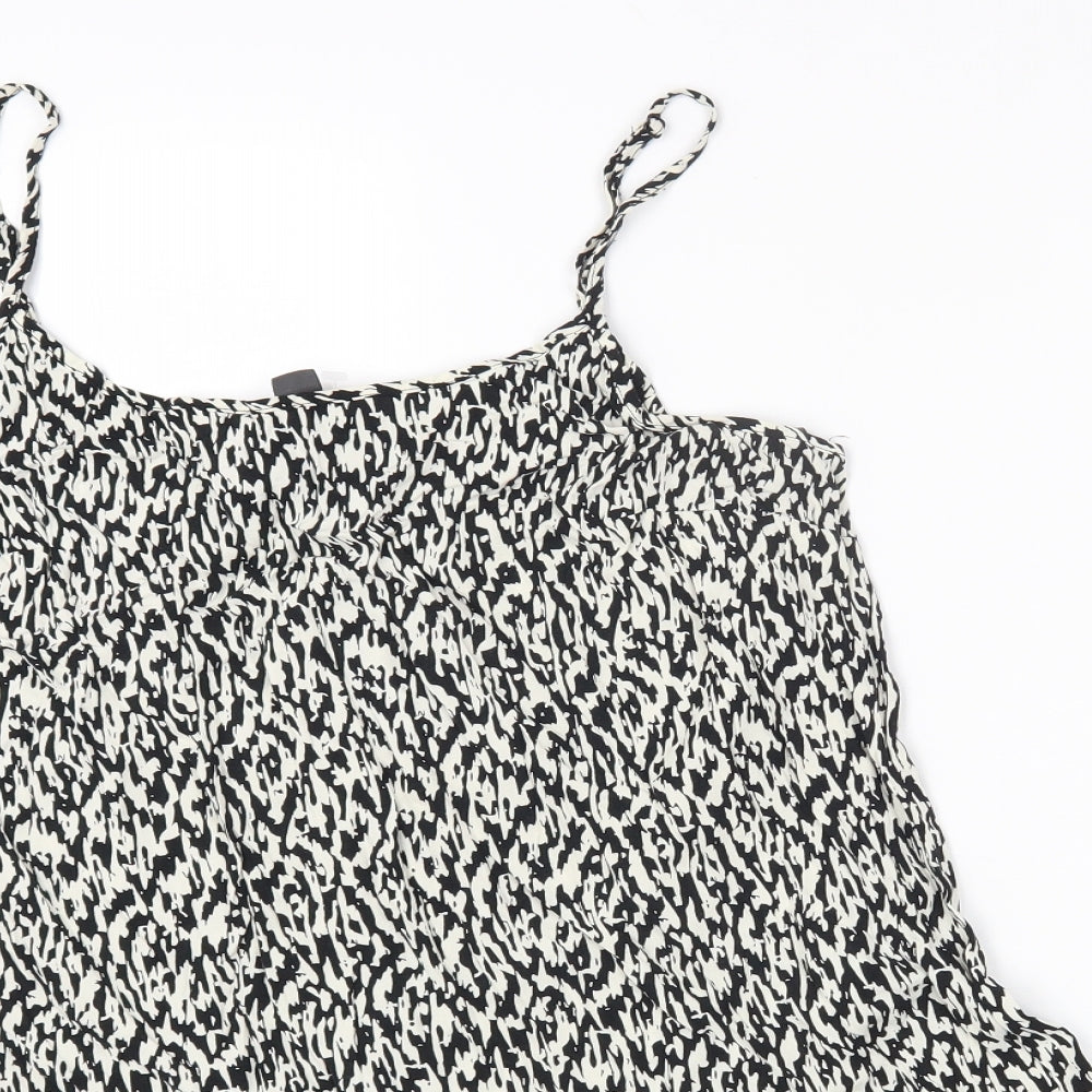 Primark Womens White Geometric Polyester A-Line Size 16 Scoop Neck Pullover