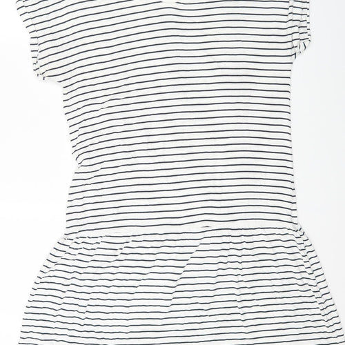 NEXT Womens White Striped Viscose Mermaid Size 14 V-Neck Pullover