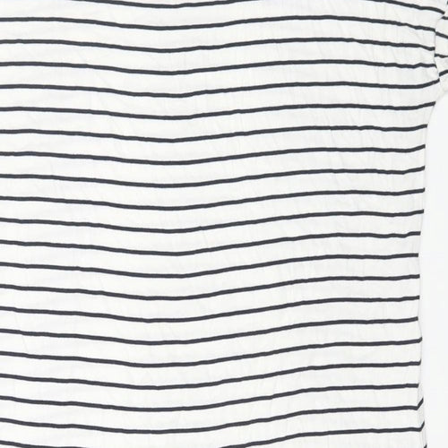 NEXT Womens White Striped Viscose Mermaid Size 14 V-Neck Pullover