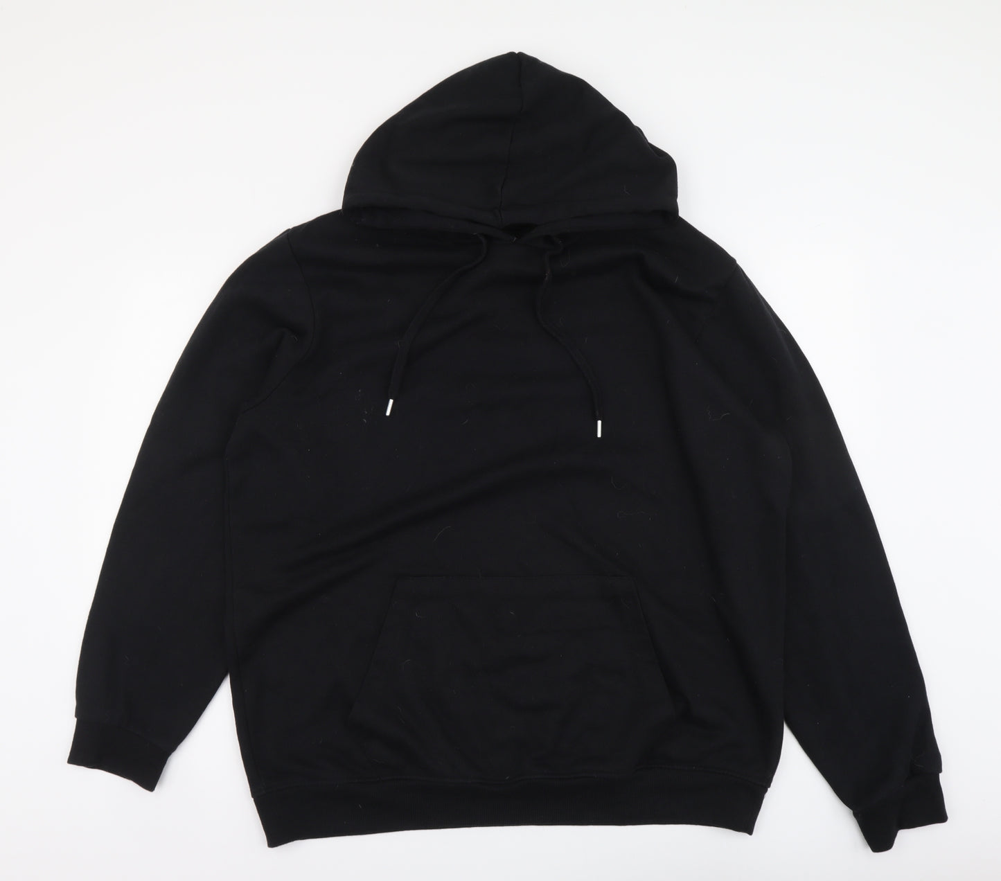 Boohoo Mens Black Cotton Pullover Hoodie Size 2XL