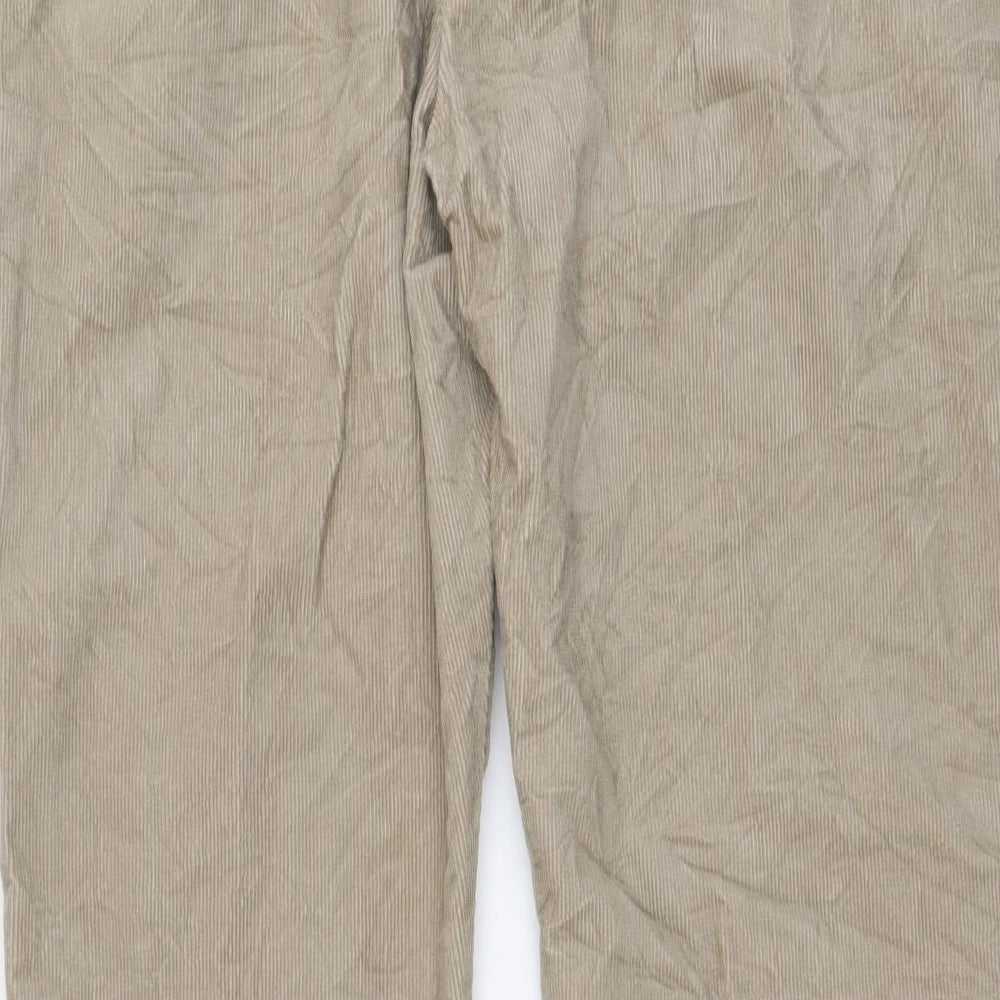 Marks and Spencer Mens Beige Cotton Straight Jeans Size 42 in L29 in Regular Button