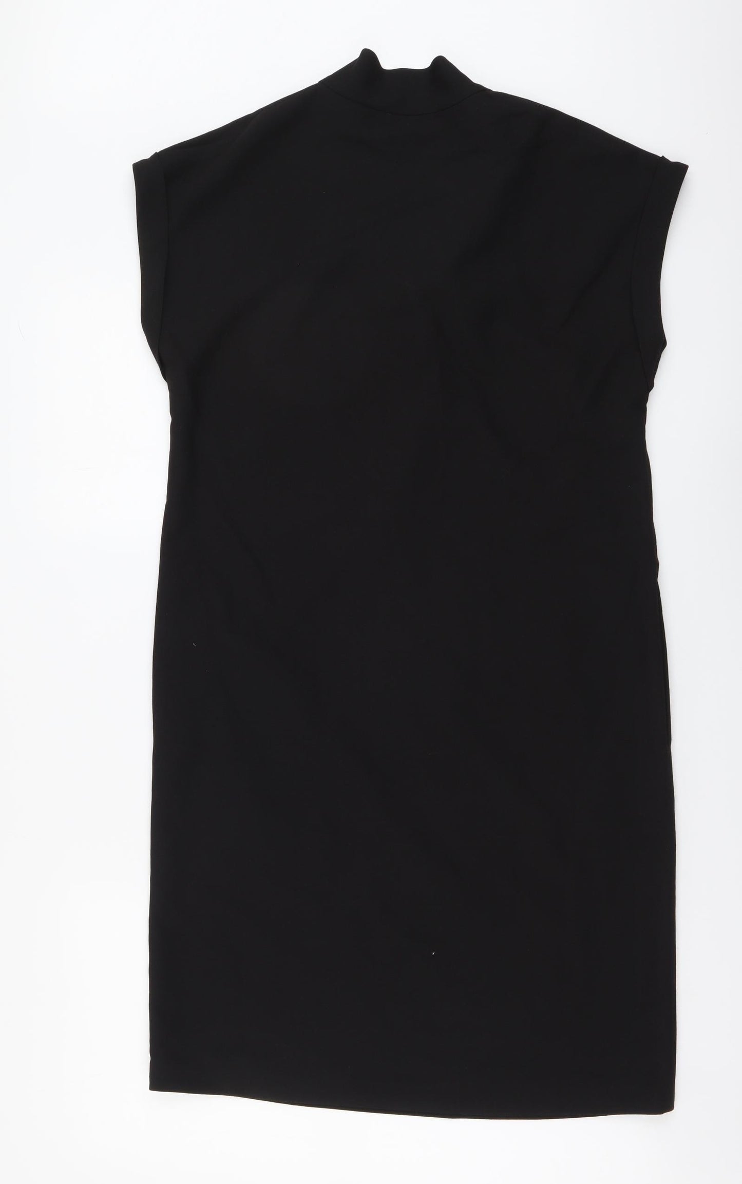 Jaeger Womens Black Polyester Tank Dress Size 8 V-Neck Pullover