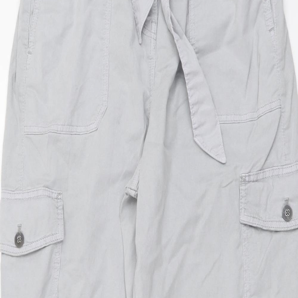 Marks and Spencer Womens Grey Lyocell Jogger Trousers Size 14 L28 in Regular Button