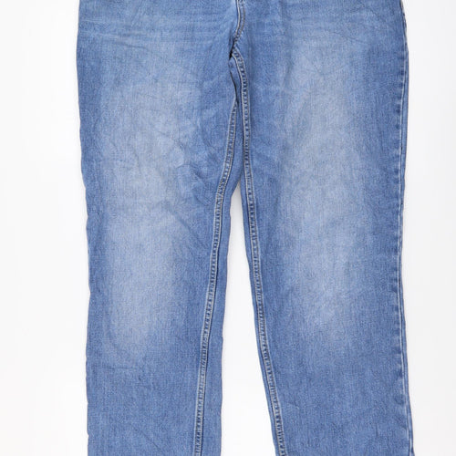 TU Mens Blue Cotton Straight Jeans Size 34 in L32 in Regular Button