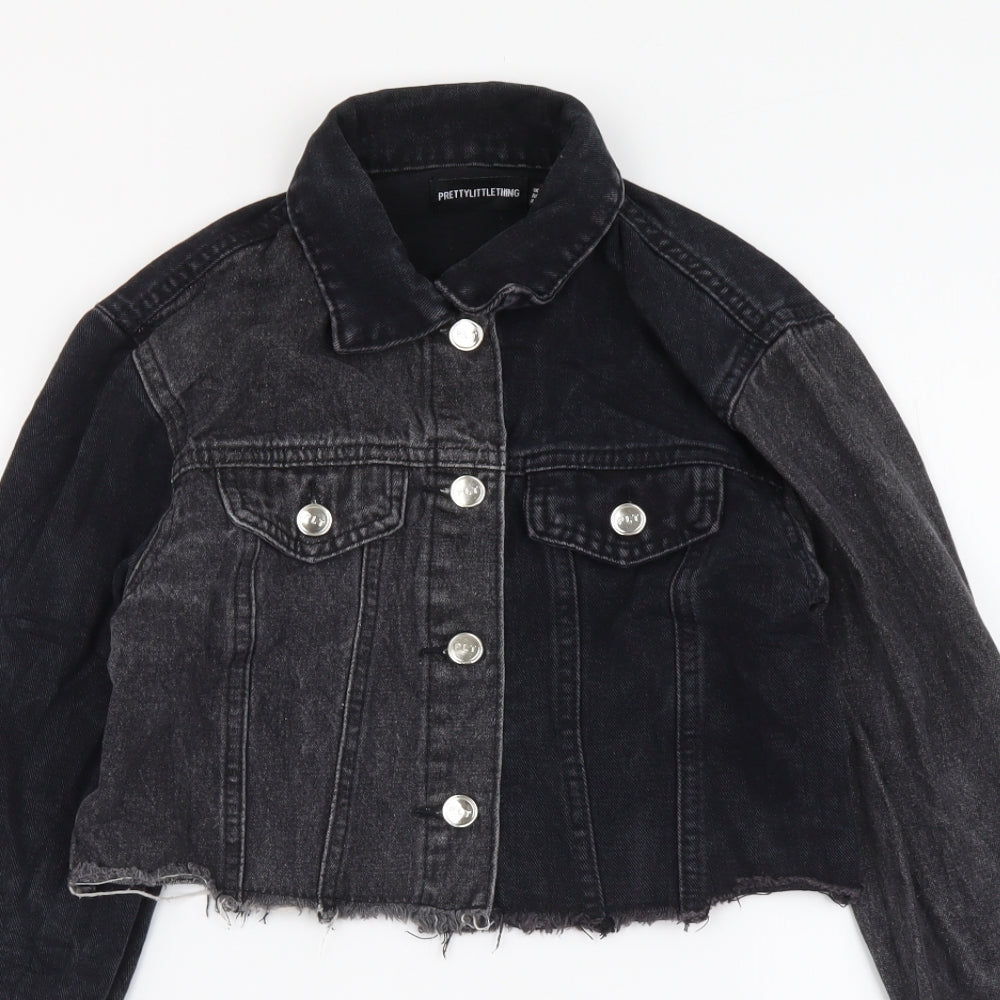 PRETTYLITTLETHING Womens Grey Jacket Size 6 Button