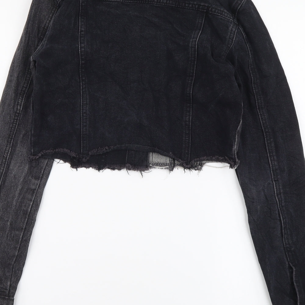 PRETTYLITTLETHING Womens Grey Jacket Size 6 Button