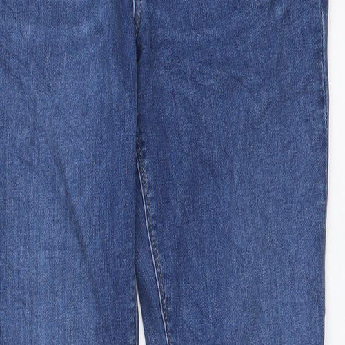 H&M Womens Blue Cotton Skinny Jeans Size L L30 in Regular Button
