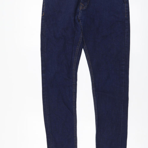NEXT Womens Blue Cotton Skinny Jeans Size 30 in L29 in Regular Button