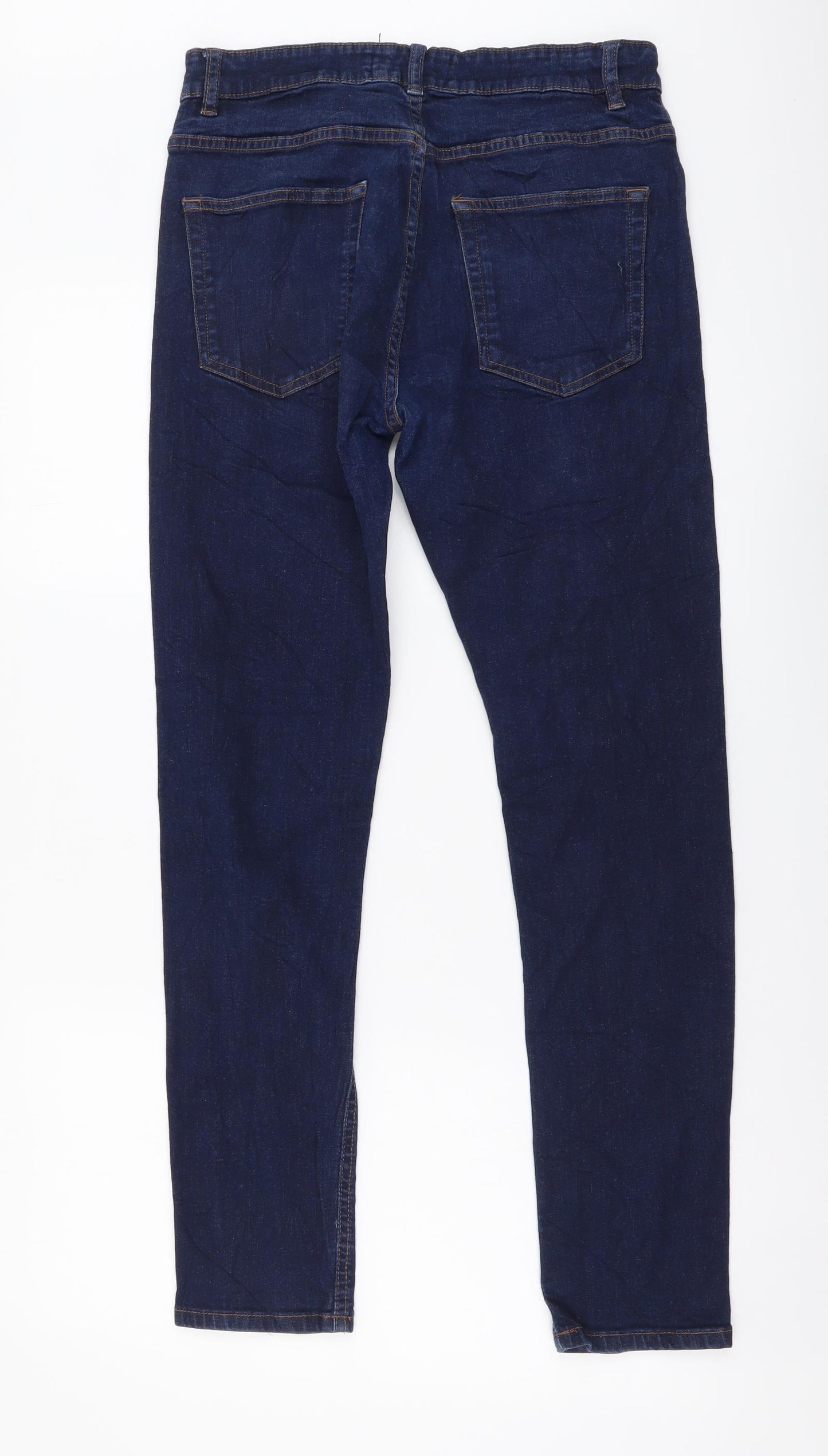 NEXT Womens Blue Cotton Skinny Jeans Size 30 in L29 in Regular Button