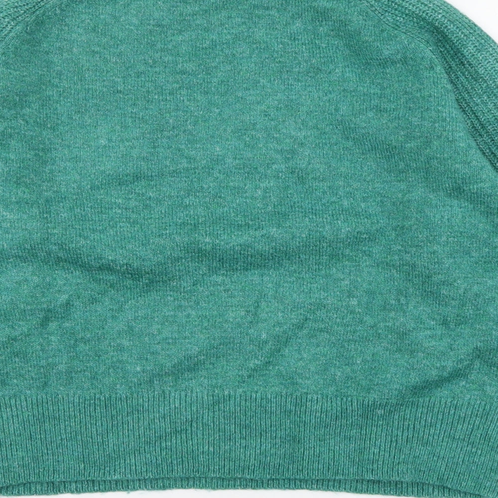 Marks and Spencer Womens Green Round Neck Acrylic Pullover Jumper Size M
