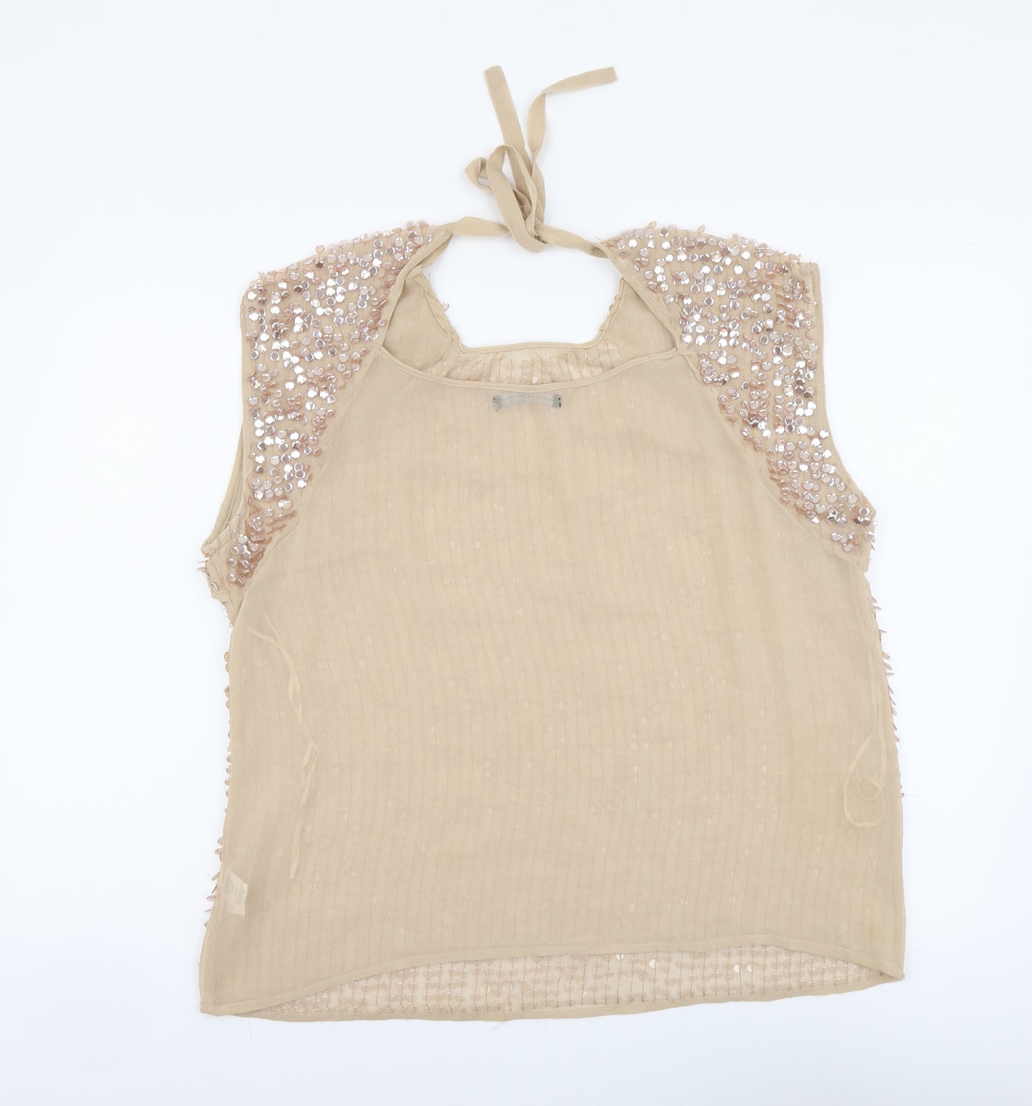 Atmosphere Womens Beige Polyester Basic Blouse Size 16 Round Neck