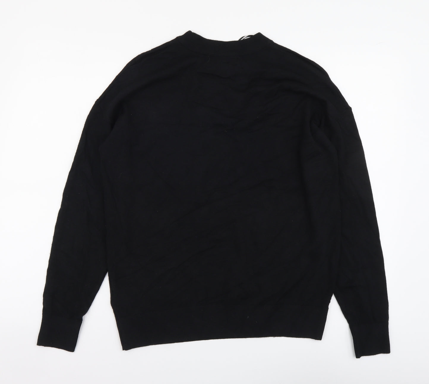 Marks and Spencer Womens Black Round Neck Viscose Pullover Jumper Size M - Believe