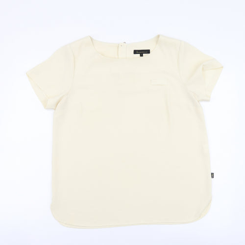 Incorporatewear Womens Ivory Polyester Basic Blouse Size 14 Round Neck