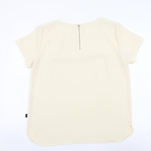 Incorporatewear Womens Ivory Polyester Basic Blouse Size 14 Round Neck