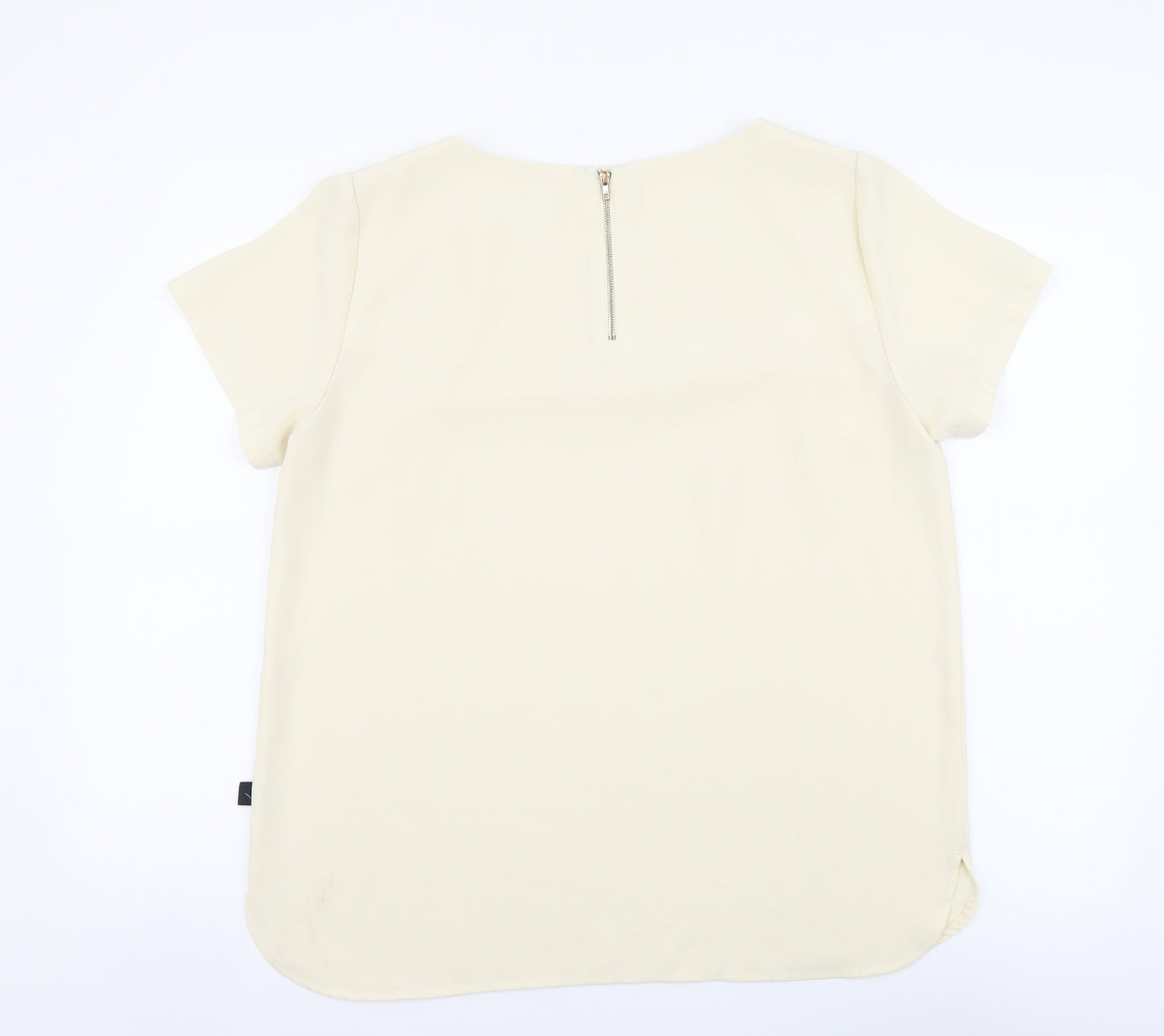 Incorporatewear Womens Ivory Polyester Basic Blouse Size 14 Round Neck