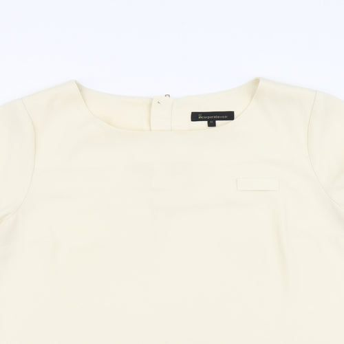Incorporatewear Womens Ivory Polyester Basic Blouse Size 14 Round Neck