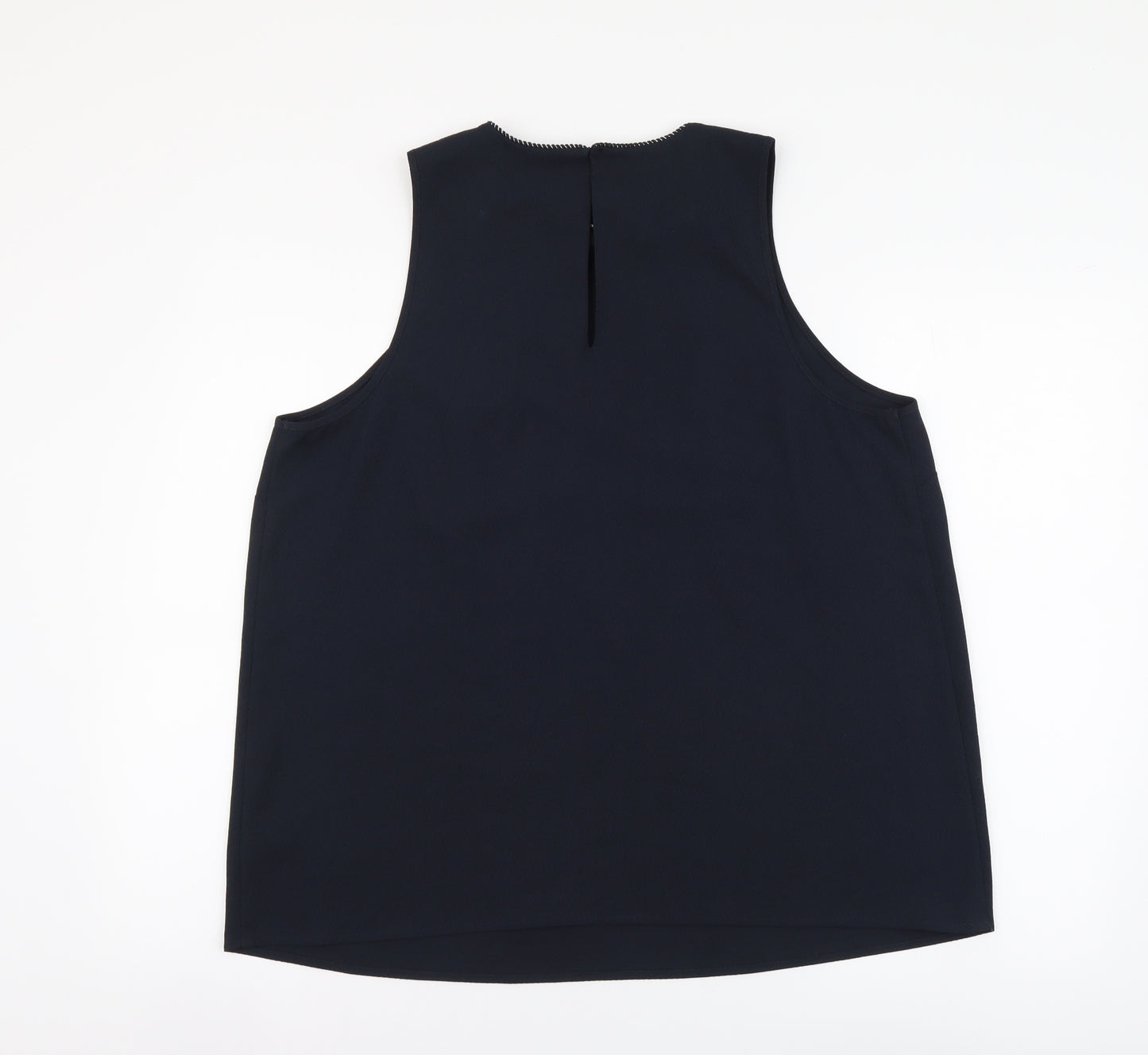 NEXT Womens Blue Polyester Basic Tank Size 18 Round Neck