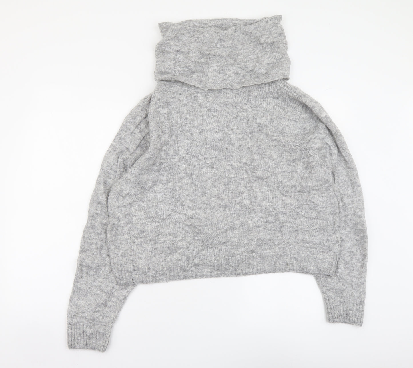H&M Womens Grey Roll Neck Acrylic Pullover Jumper Size S