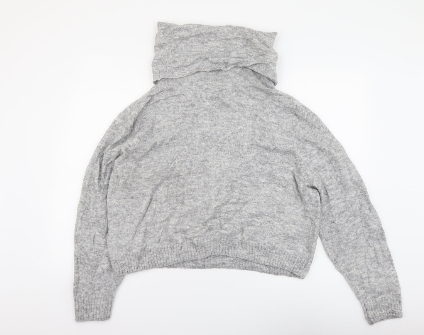 H&M Womens Grey Roll Neck Acrylic Pullover Jumper Size S