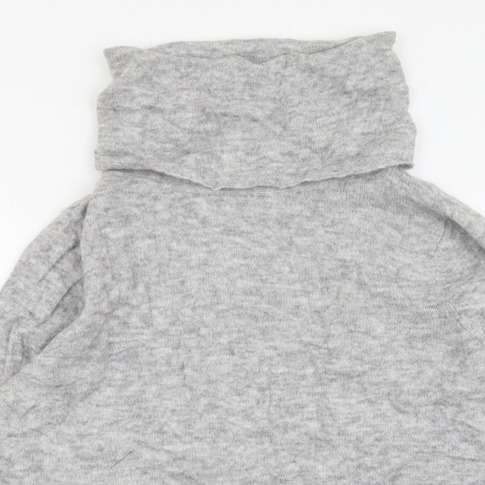 H&M Womens Grey Roll Neck Acrylic Pullover Jumper Size S
