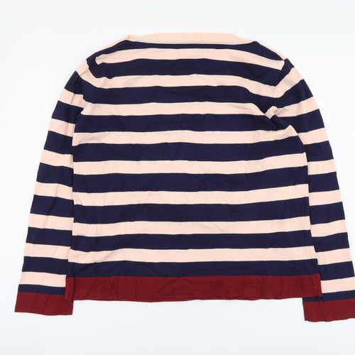 Padini Womens Multicoloured Boat Neck Striped Viscose Pullover Jumper Size L
