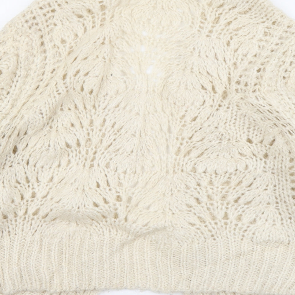 River Island Womens Beige V-Neck Acrylic Cardigan Jumper Size XS