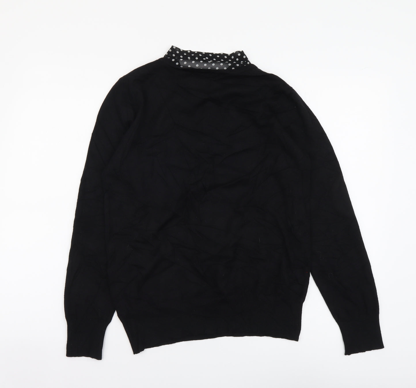 Paramour Womens Black Collared Viscose Pullover Jumper Size M