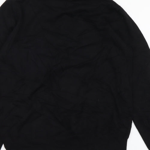 Paramour Womens Black Collared Viscose Pullover Jumper Size M