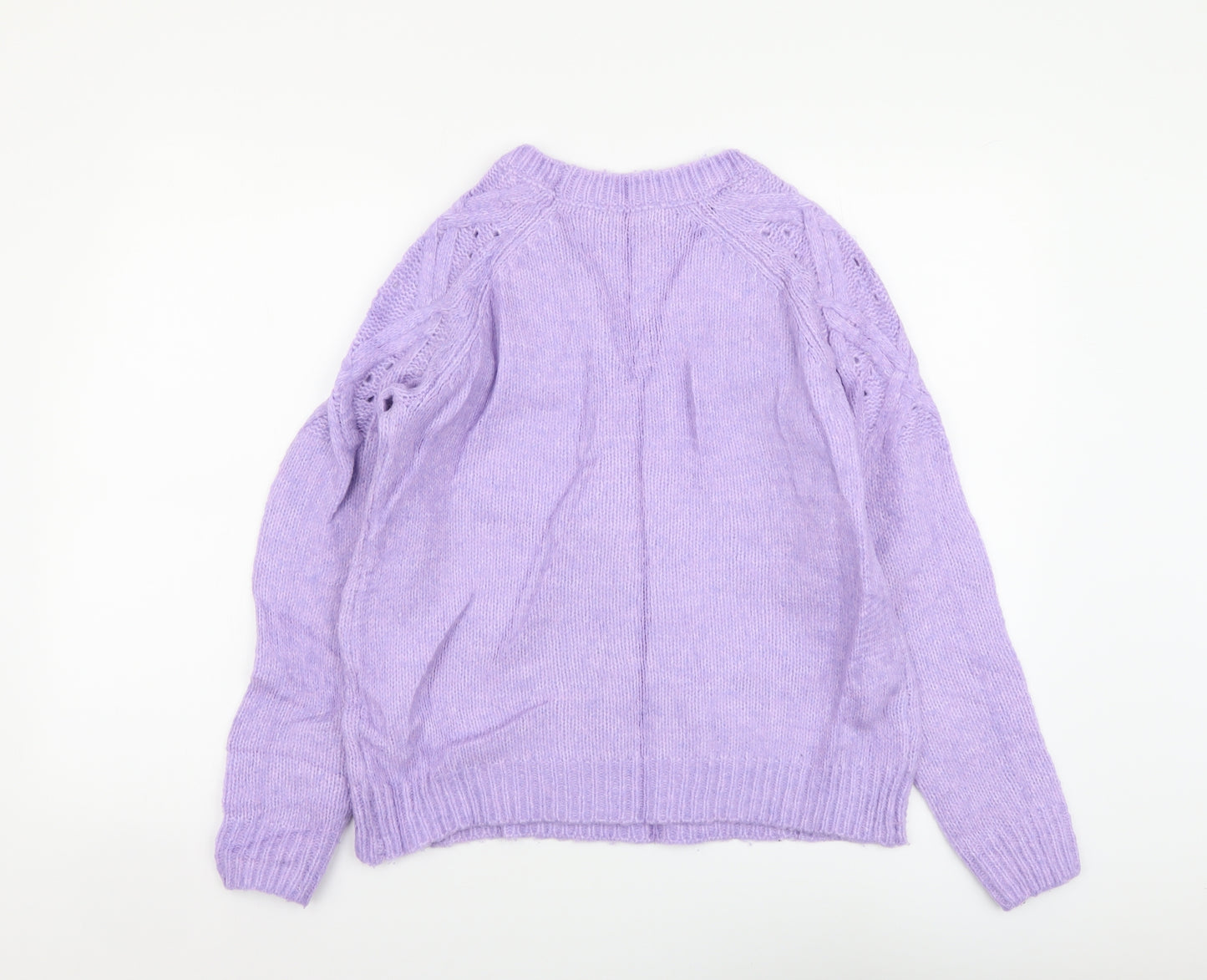 Papaya Womens Purple Round Neck Polyester Pullover Jumper Size S