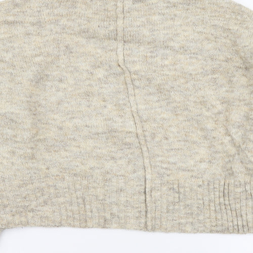 New Look Womens Beige High Neck Polyester Pullover Jumper Size M